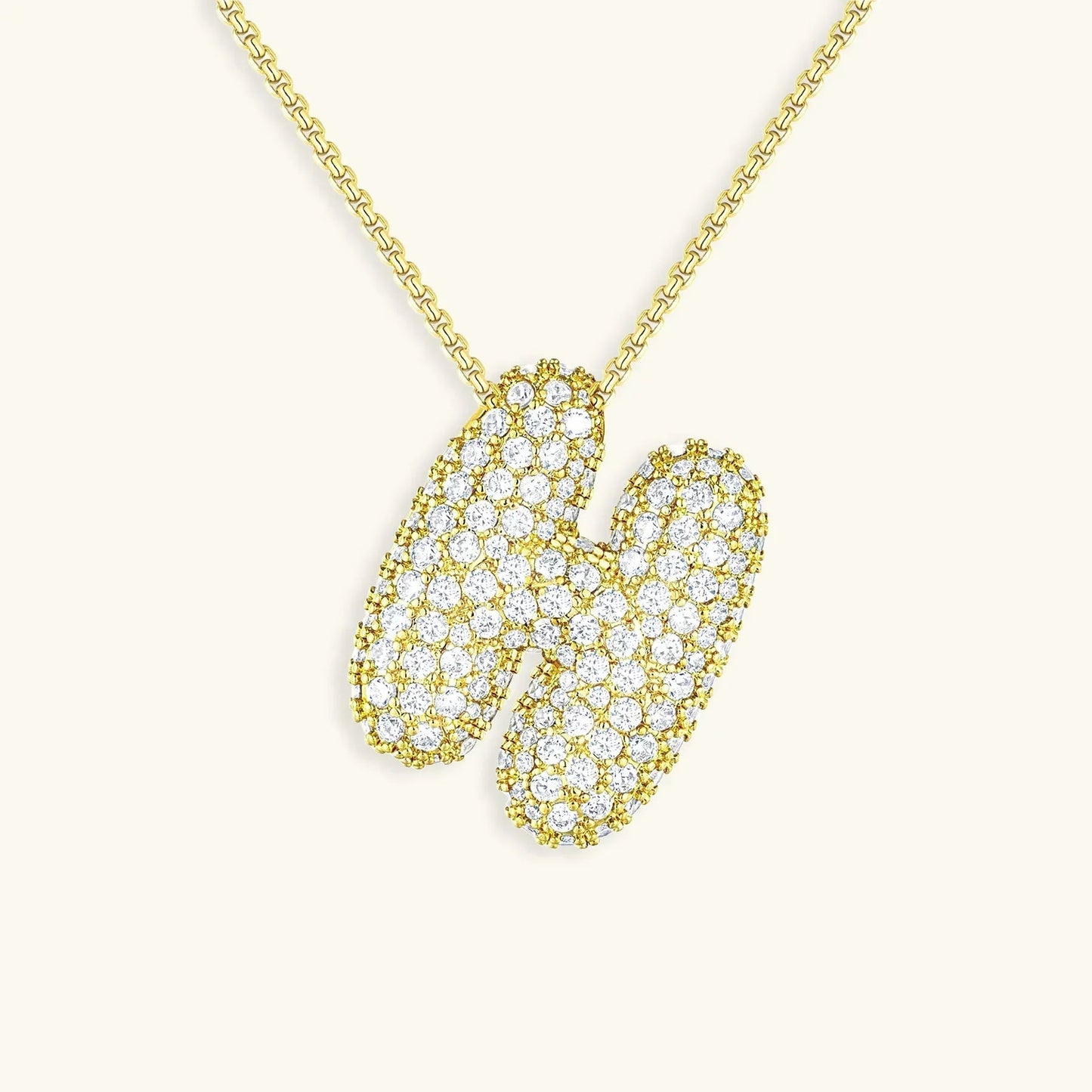 [Gaonasi]Bubble Initial Diamond Necklace