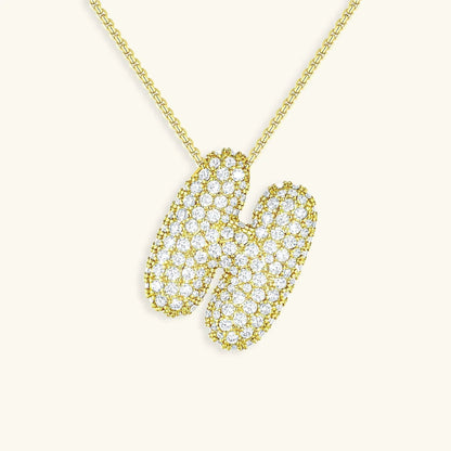 [Gaonasi]Bubble Initial Diamond Necklace