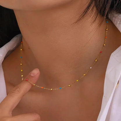 [Gaonasi]Amphitrite Gold Chain Bead Necklace