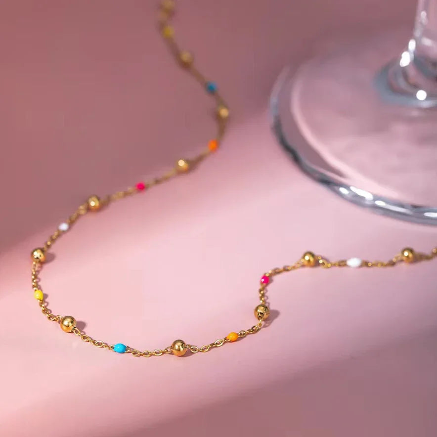 [Gaonasi]Amphitrite Gold Chain Bead Necklace