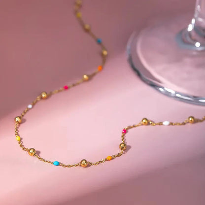 [Gaonasi]Amphitrite Gold Chain Bead Necklace