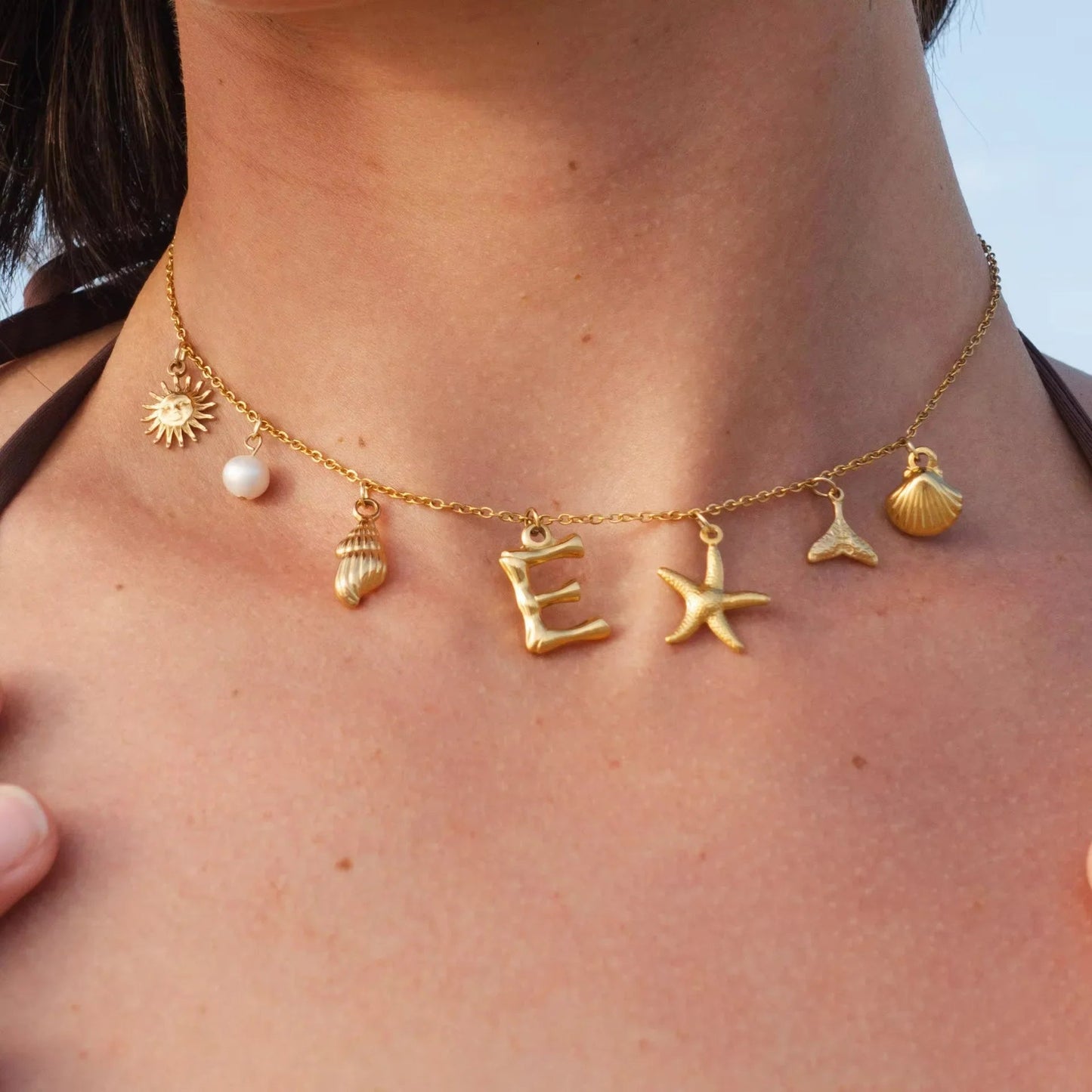 [Gaonasi]Avaria Ocean Initial Necklace
