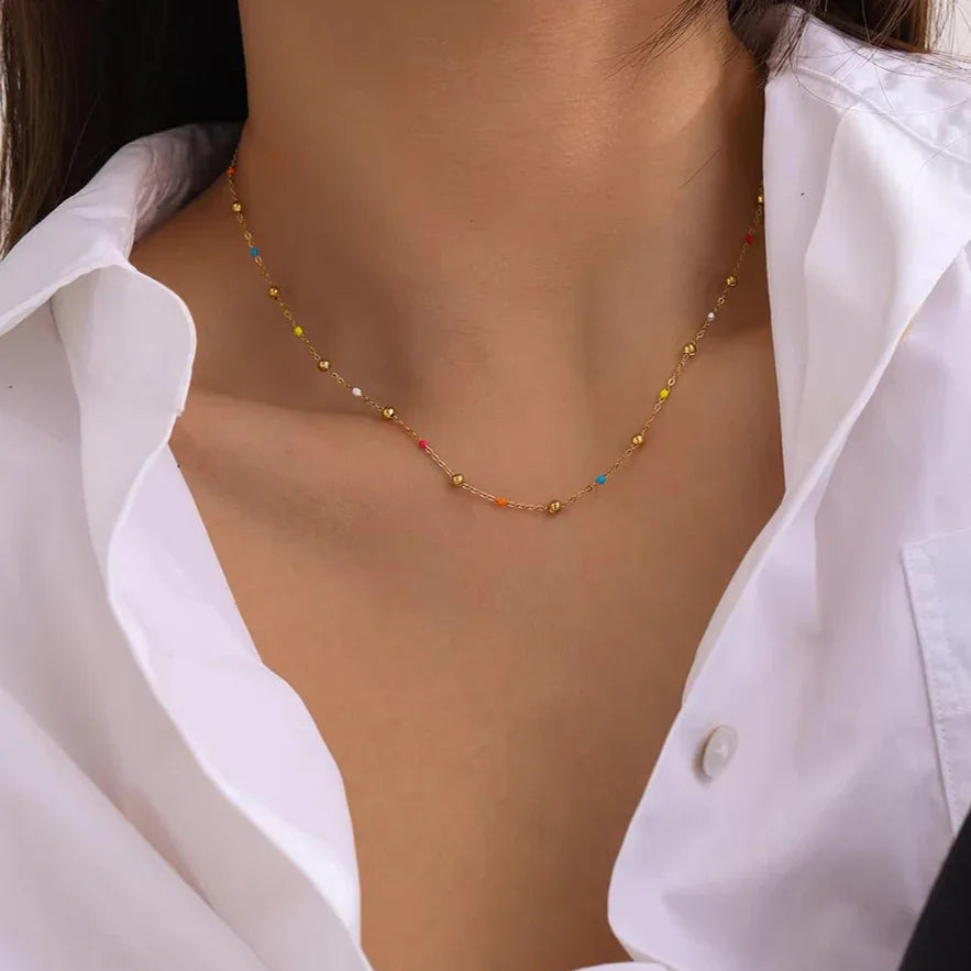 [Gaonasi]Amphitrite Gold Chain Bead Necklace