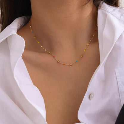[Gaonasi]Amphitrite Gold Chain Bead Necklace
