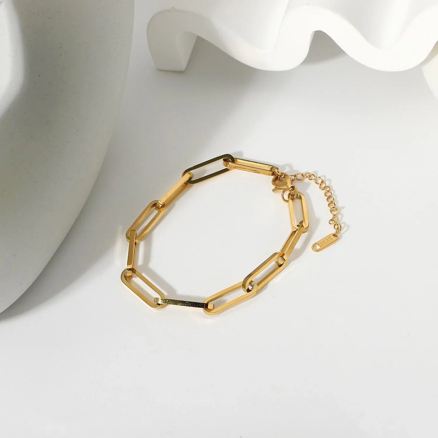 [Gaonasi]Asta Gold Paperclip Chain Bracelet