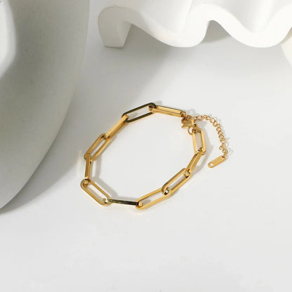 [Gaonasi]Asta Gold Paperclip Chain Bracelet