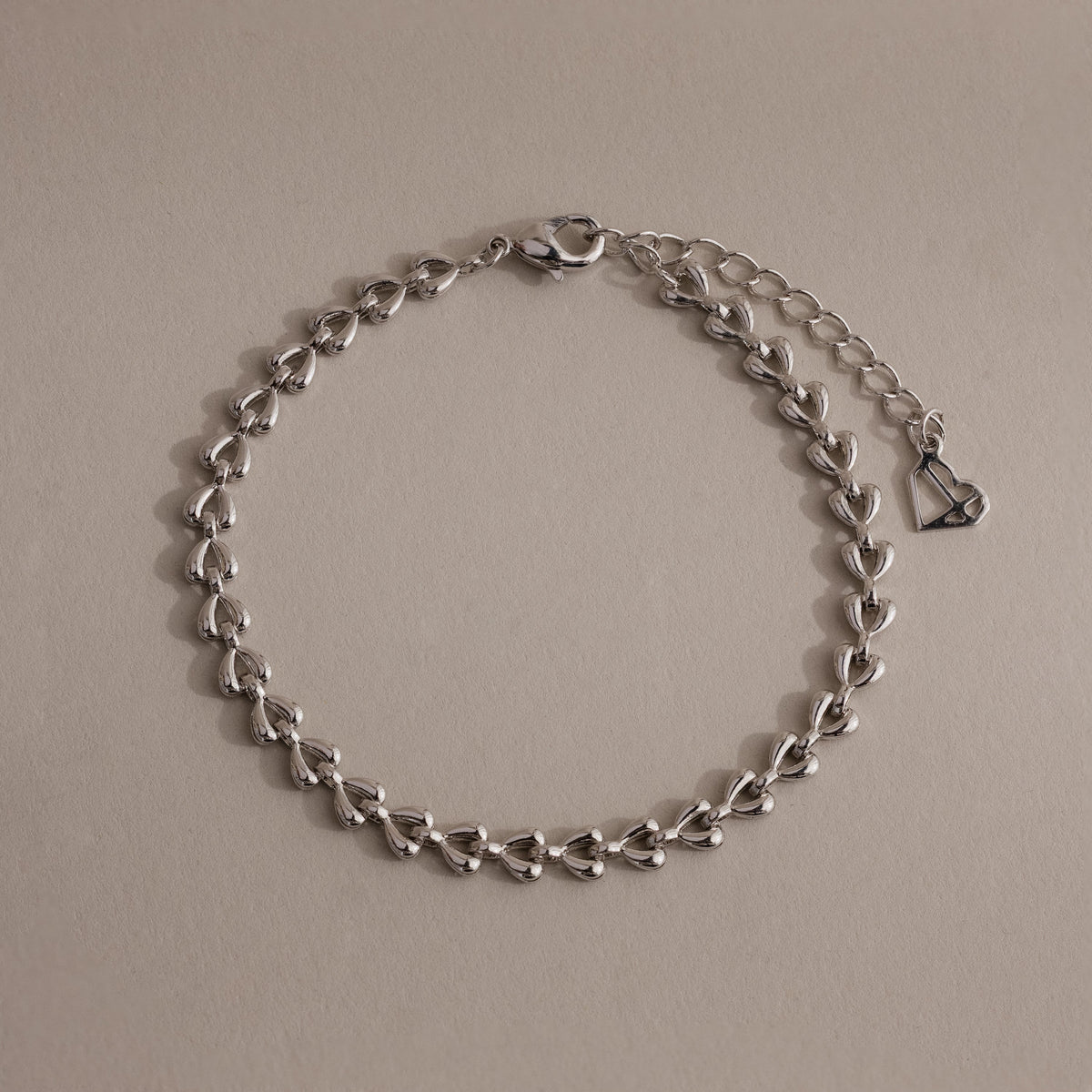 Tiny Link Heart Bracelet