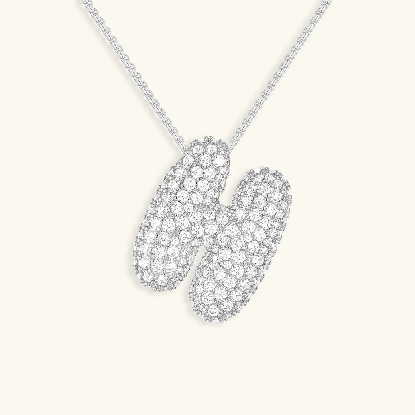 [Gaonasi]Bubble Initial Diamond Necklace