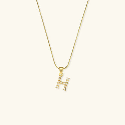 [Gaonasi]Augustine Initial Letter Pearl Necklace