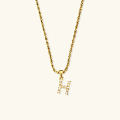 [Gaonasi]Elodie Initial Letter Pearl Necklace