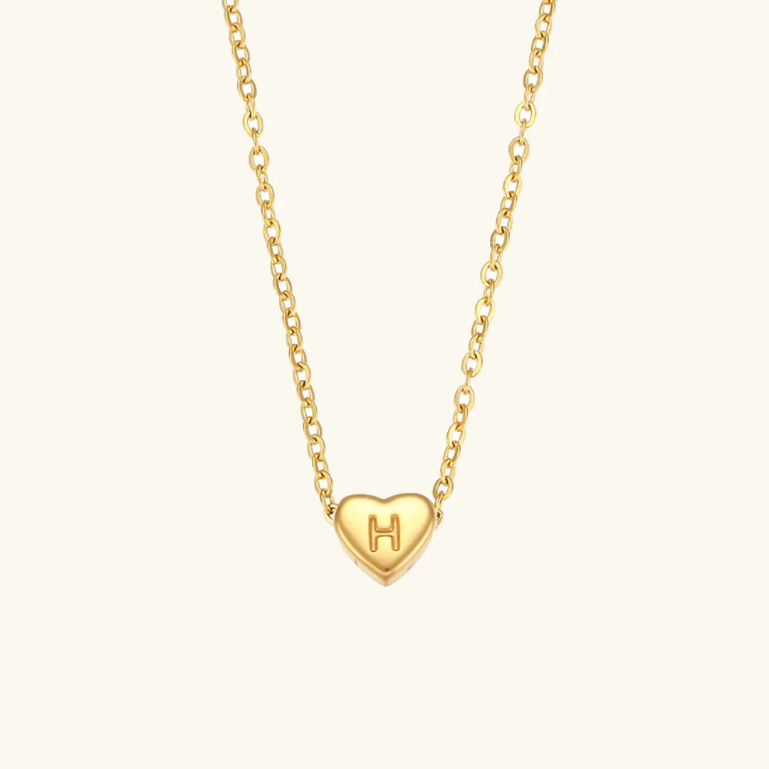 [Gaonasi]Heart Initial Gold Necklace