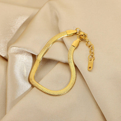 [Gaonasi]Ellaine Gold Herringbone Bracelet