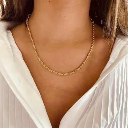 [Gaonasi]Calle Rope Chain Gold Necklace