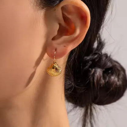 [Gaonasi]Breeze Gold Seashell Earrings