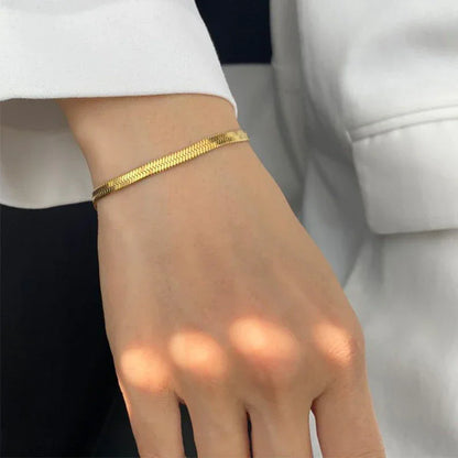 [Gaonasi]Ellaine Gold Herringbone Bracelet