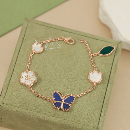 [GAONASI]LUCKY SPRING BUTTERFLY 5 MOTIF BRACELET