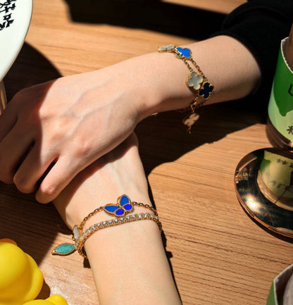 [GAONASI]LUCKY SPRING BUTTERFLY 5 MOTIF BRACELET
