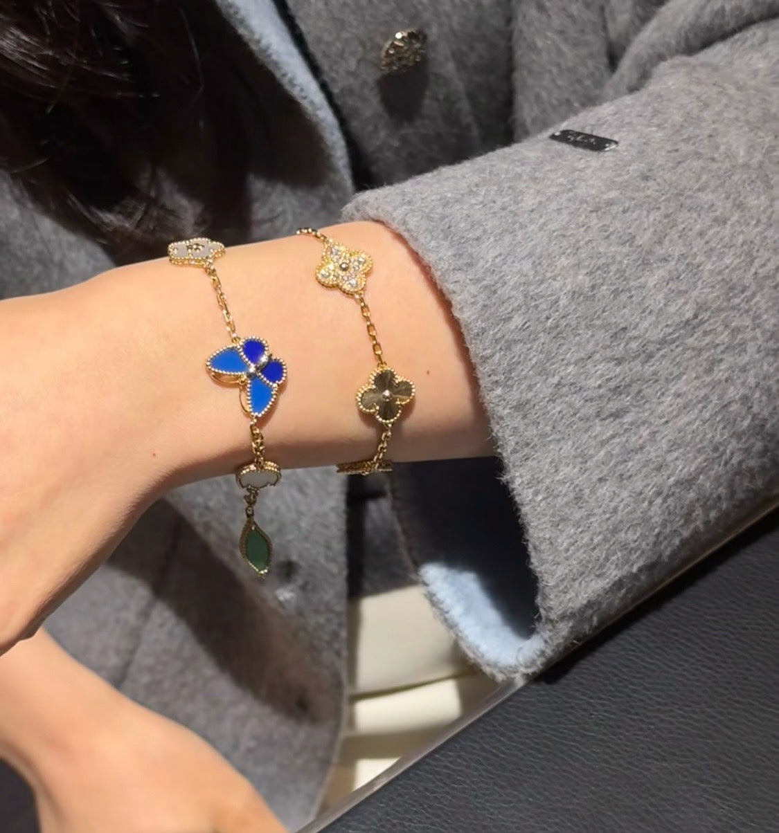 [GAONASI]LUCKY SPRING BUTTERFLY 5 MOTIF BRACELET