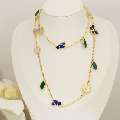 [GAONASI]LUCKY SPRING BUTTERFLY 15 FLOWER NECKLACE
