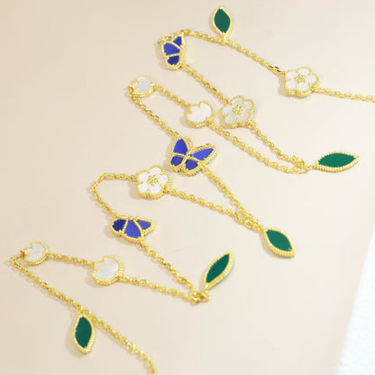 [GAONASI]LUCKY SPRING BUTTERFLY 15 FLOWER NECKLACE