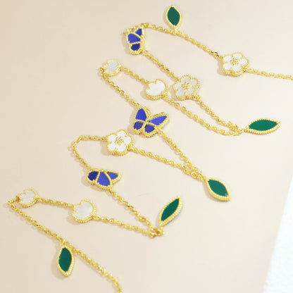 [GAONASI]LUCKY SPRING BUTTERFLY 15 FLOWER NECKLACE