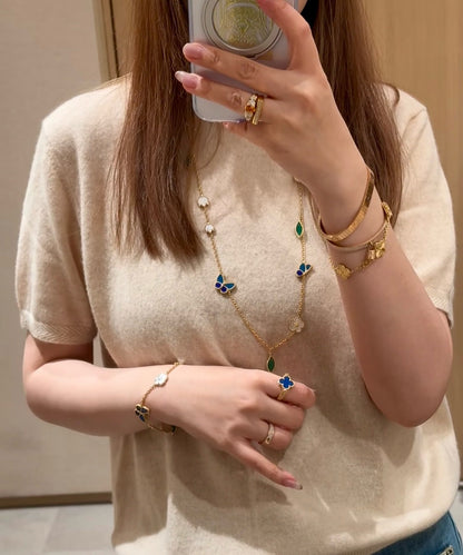 [GAONASI]LUCKY SPRING BUTTERFLY 15 FLOWER NECKLACE