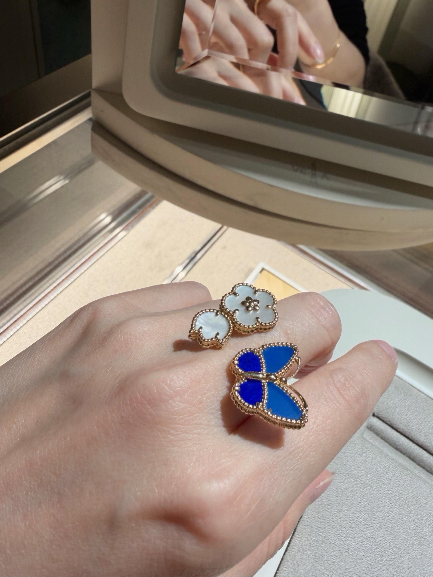 [GAONASI]LUCKY SPRING BUTTERFLY OPEN-FACE RINGS