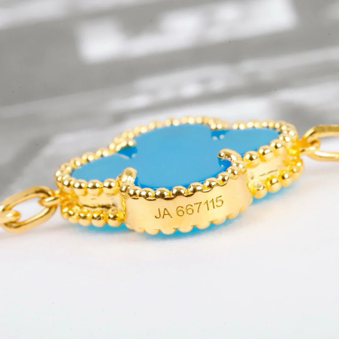 [Gaonasi] CLOVER 5 MOTIF TURQUOISE BRACELET COLLECTION