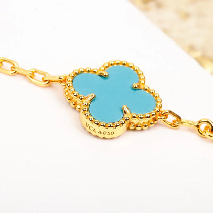 [Gaonasi] CLOVER 5 MOTIF TURQUOISE BRACELET COLLECTION
