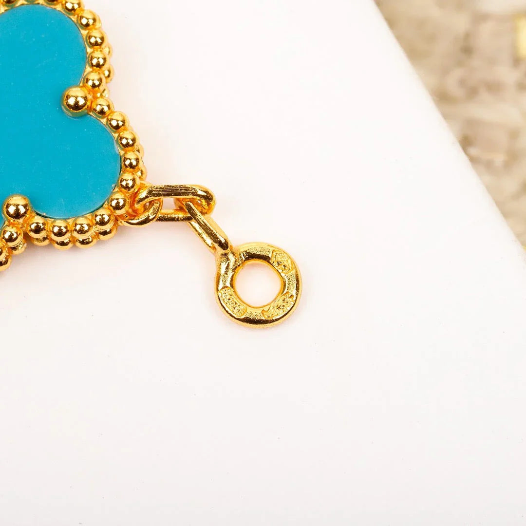 [Gaonasi] CLOVER 5 MOTIF TURQUOISE BRACELET COLLECTION