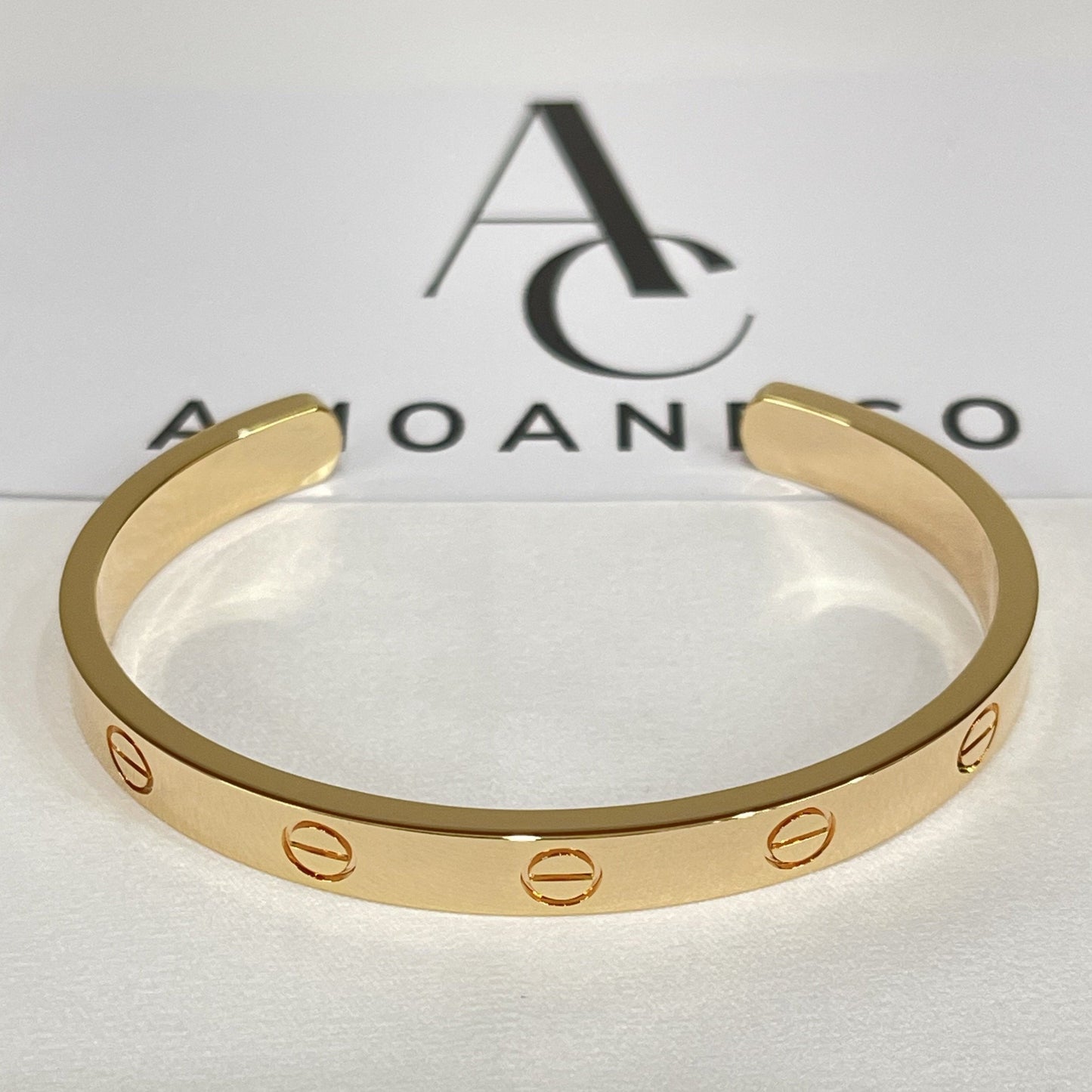 [Gaonasi Jewelry]LOVE BRACELET 6.1MM OPEN CUFF