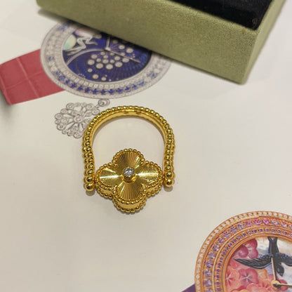 [Gaonasi]CLOVER RIVERSIBLE RING GOLD COLLECTION