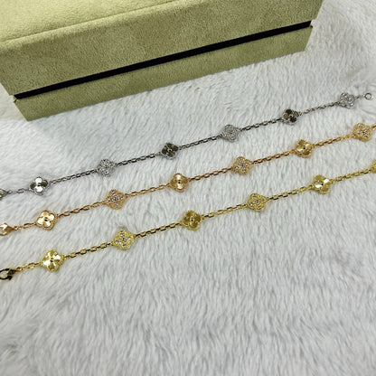 [Gaonasi]CLOVER 6 MOTIF DIAMOND LASER BRACELET