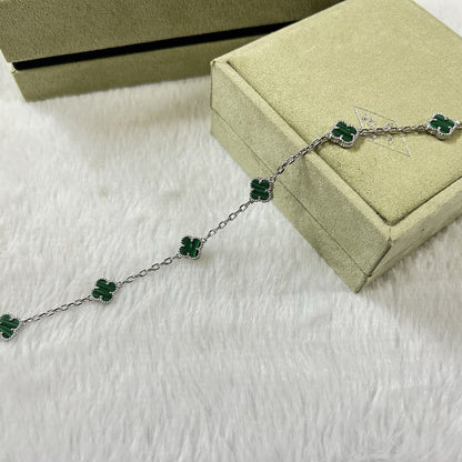 [Gaonasi]CLOVER 6 MOTIF MALACHITE BRACELET