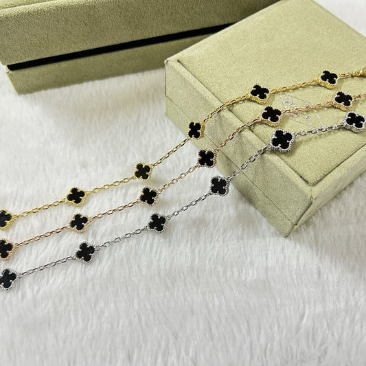 [Gaonasi]CLOVER 6 MOTIF  ONYXS BRACELET