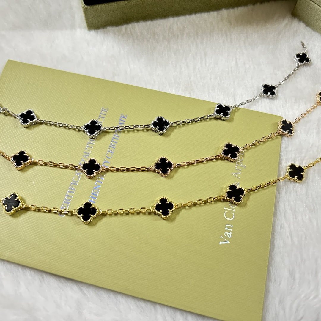 [Gaonasi]CLOVER 6 MOTIF  ONYXS BRACELET