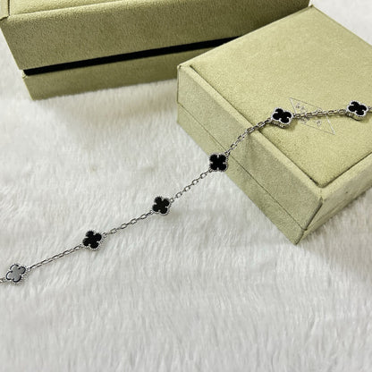 [Gaonasi]CLOVER 6 MOTIF  ONYXS BRACELET