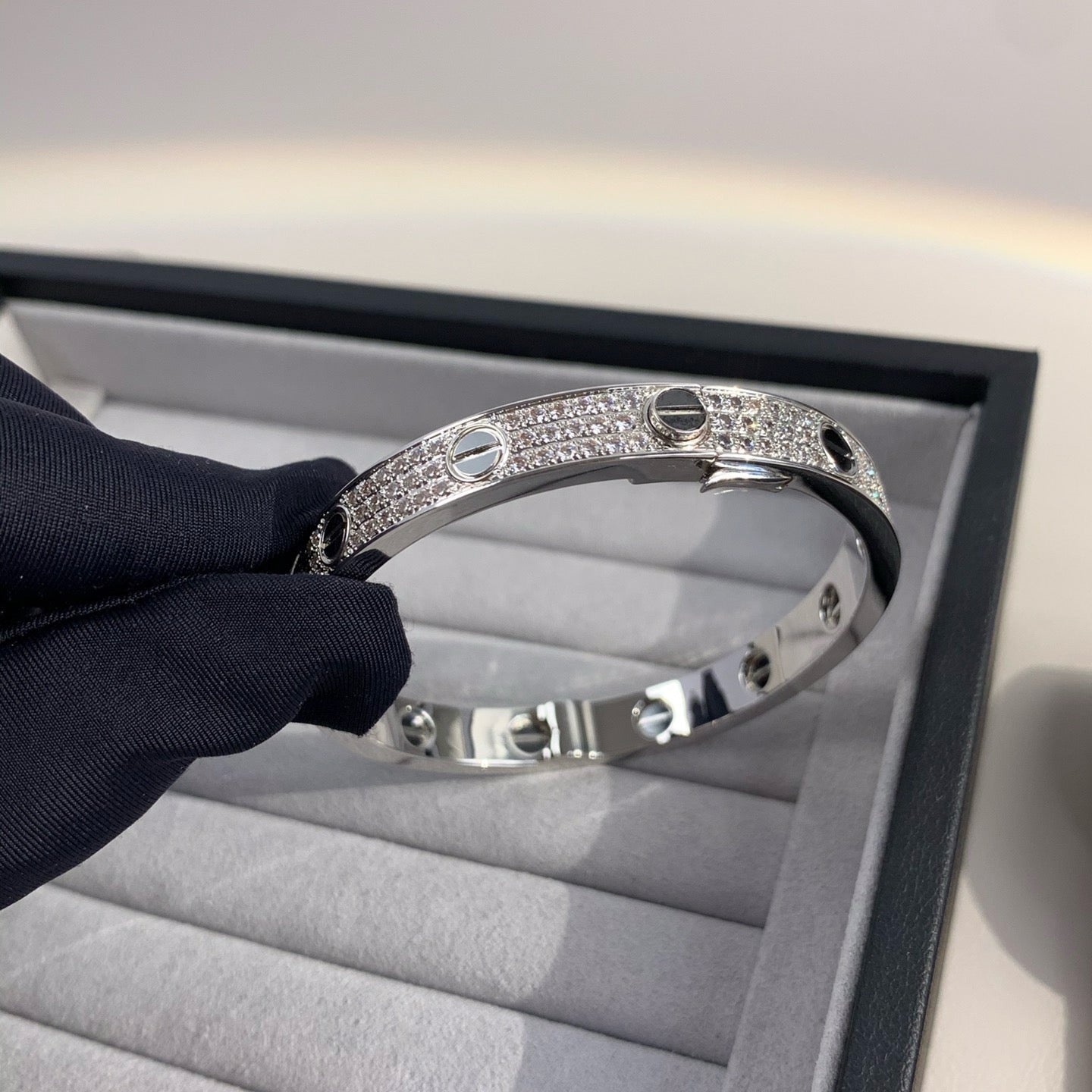 [Gaonasi Jewelry]LOVE BRACELET 6.1MM DIAMOND-PAVED CERAMIC