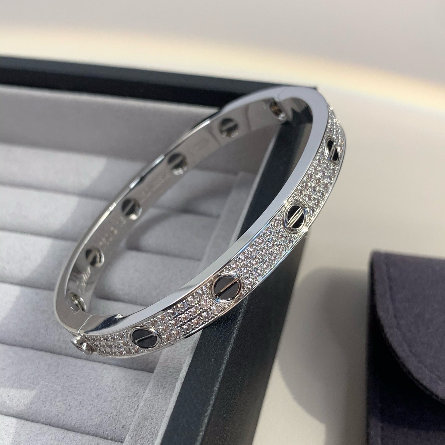 [Gaonasi Jewelry]LOVE BRACELET 6.1MM DIAMOND-PAVED CERAMIC