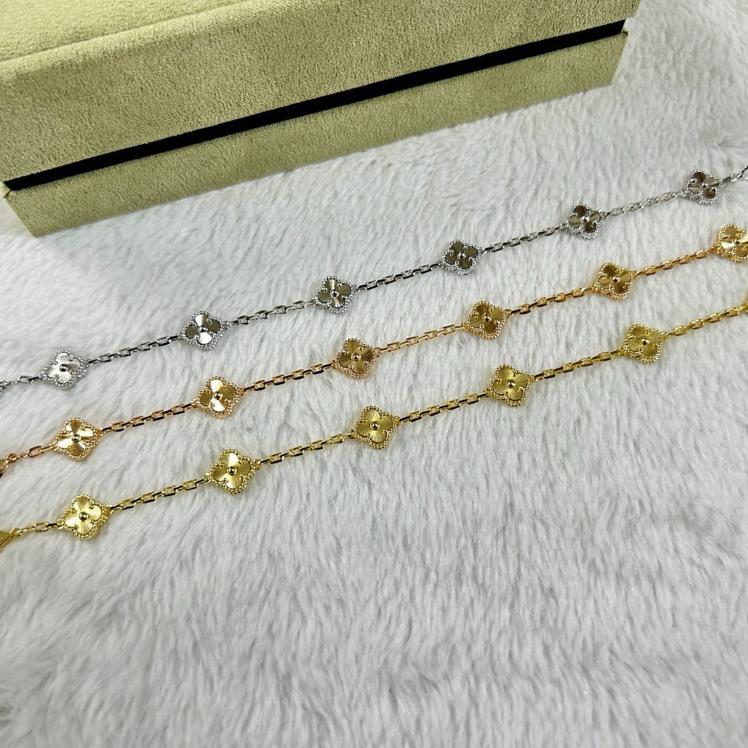 [Gaonasi]CLOVER 6 MOTIF DIAMOND BRACELET