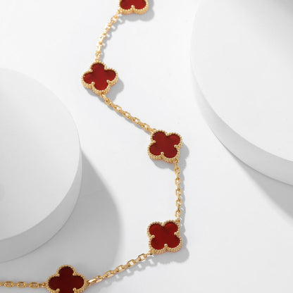 [Gaonasi]CLOVER 10 MOTIFS CARNELIAN NECKLACE