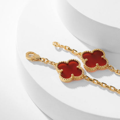 [Gaonasi]CLOVER 10 MOTIFS CARNELIAN NECKLACE
