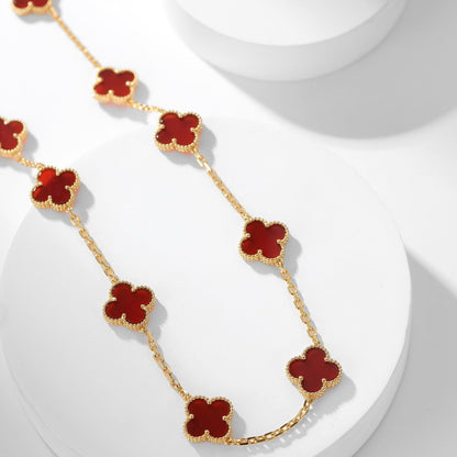 [Gaonasi]CLOVER 10 MOTIFS CARNELIAN NECKLACE