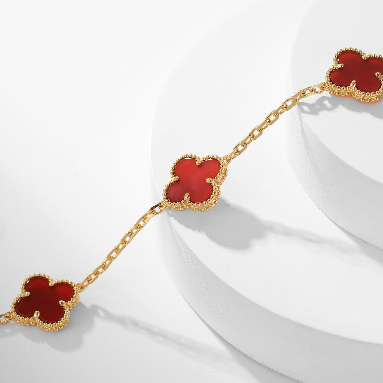 [Gaonasi]CLOVER 10 MOTIFS CARNELIAN NECKLACE