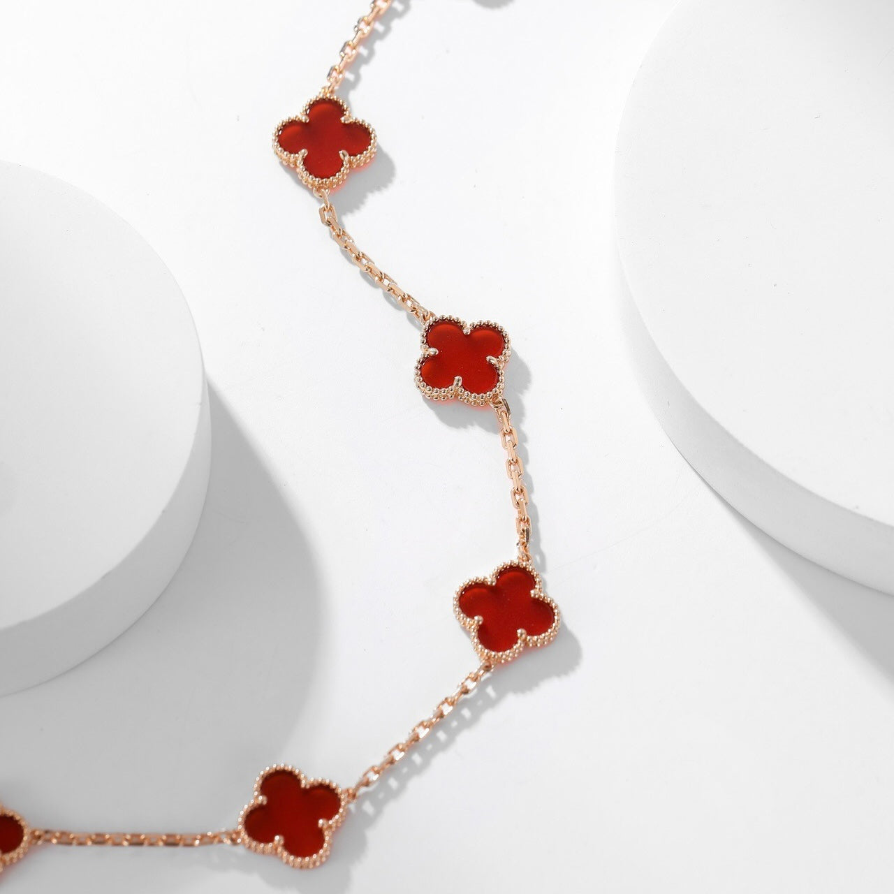 [Gaonasi]CLOVER 10 MOTIFS CARNELIAN NECKLACE