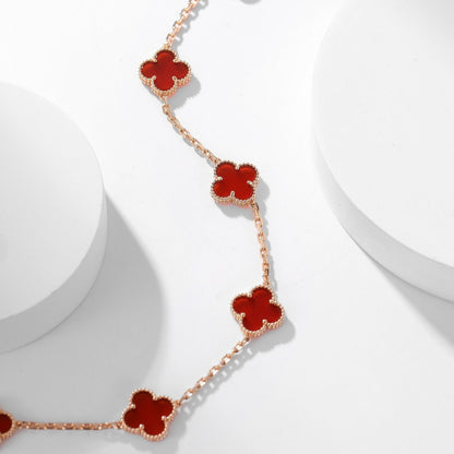 [Gaonasi]CLOVER 10 MOTIFS CARNELIAN NECKLACE