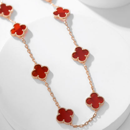 [Gaonasi]CLOVER 10 MOTIFS CARNELIAN NECKLACE