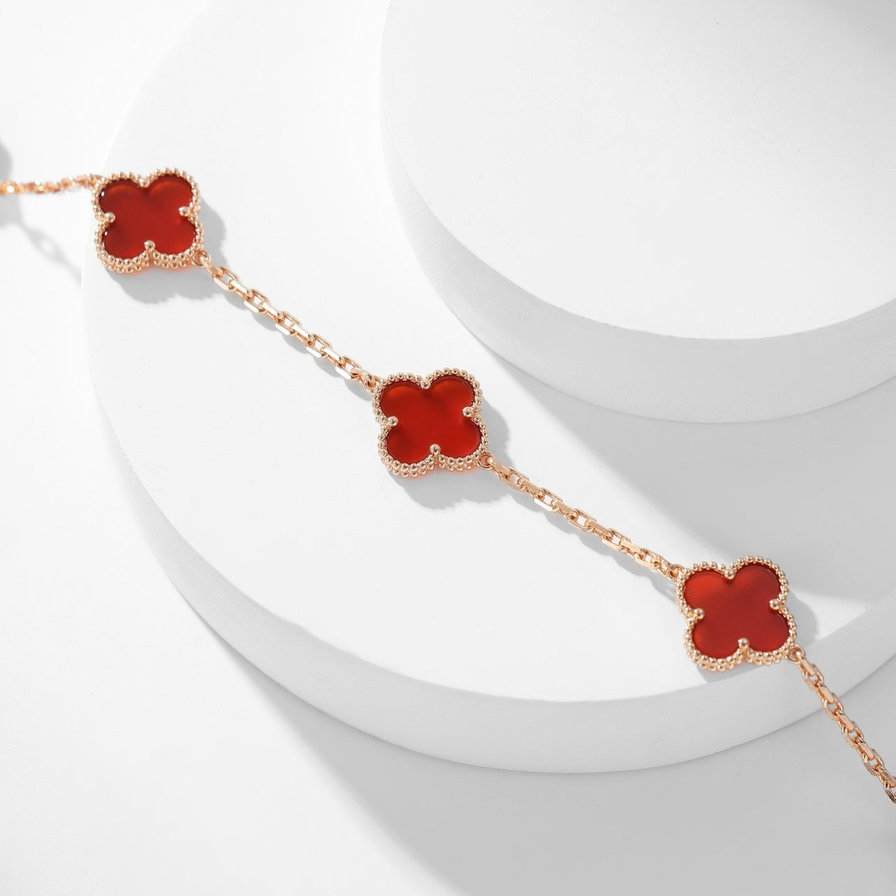 [Gaonasi]CLOVER 10 MOTIFS CARNELIAN NECKLACE