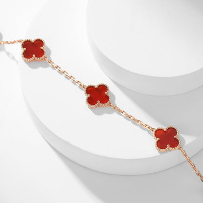 [Gaonasi]CLOVER 10 MOTIFS CARNELIAN NECKLACE