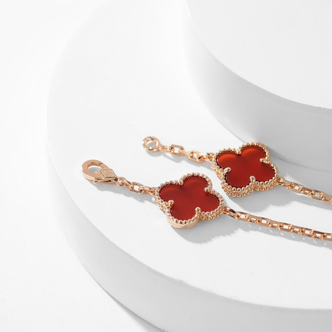 [Gaonasi]CLOVER 10 MOTIFS CARNELIAN NECKLACE